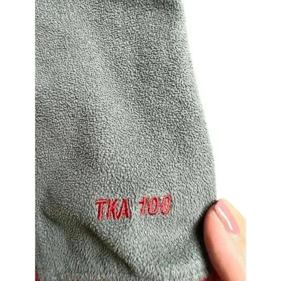 The North Face Men's Medium Red Gray TKA 100 1/4 Zip Fleece Pullover Lightweight - Picture 5 of 9